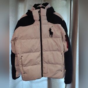 NWT Polo Ralph Lauren Men’s Big Pony Down Puffer Jacket NWT Size L Black/white